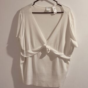 VINTAGE EMMA & JAMES, 2X, off-white colored sweater with 1/4 sleeves